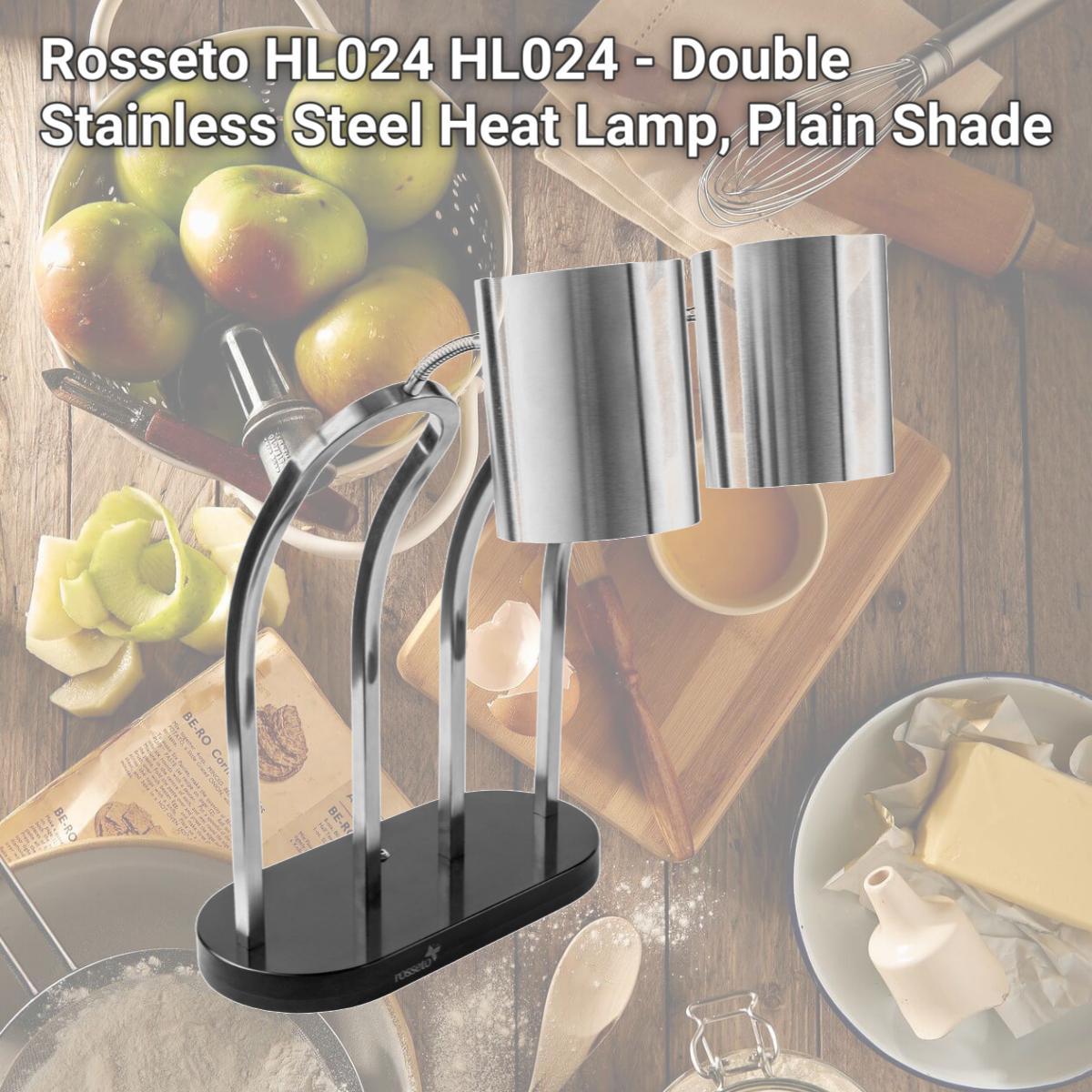 Picture of Rosseto HL024 HL024 - Double Stainless Steel Heat Lamp, Plain Shade