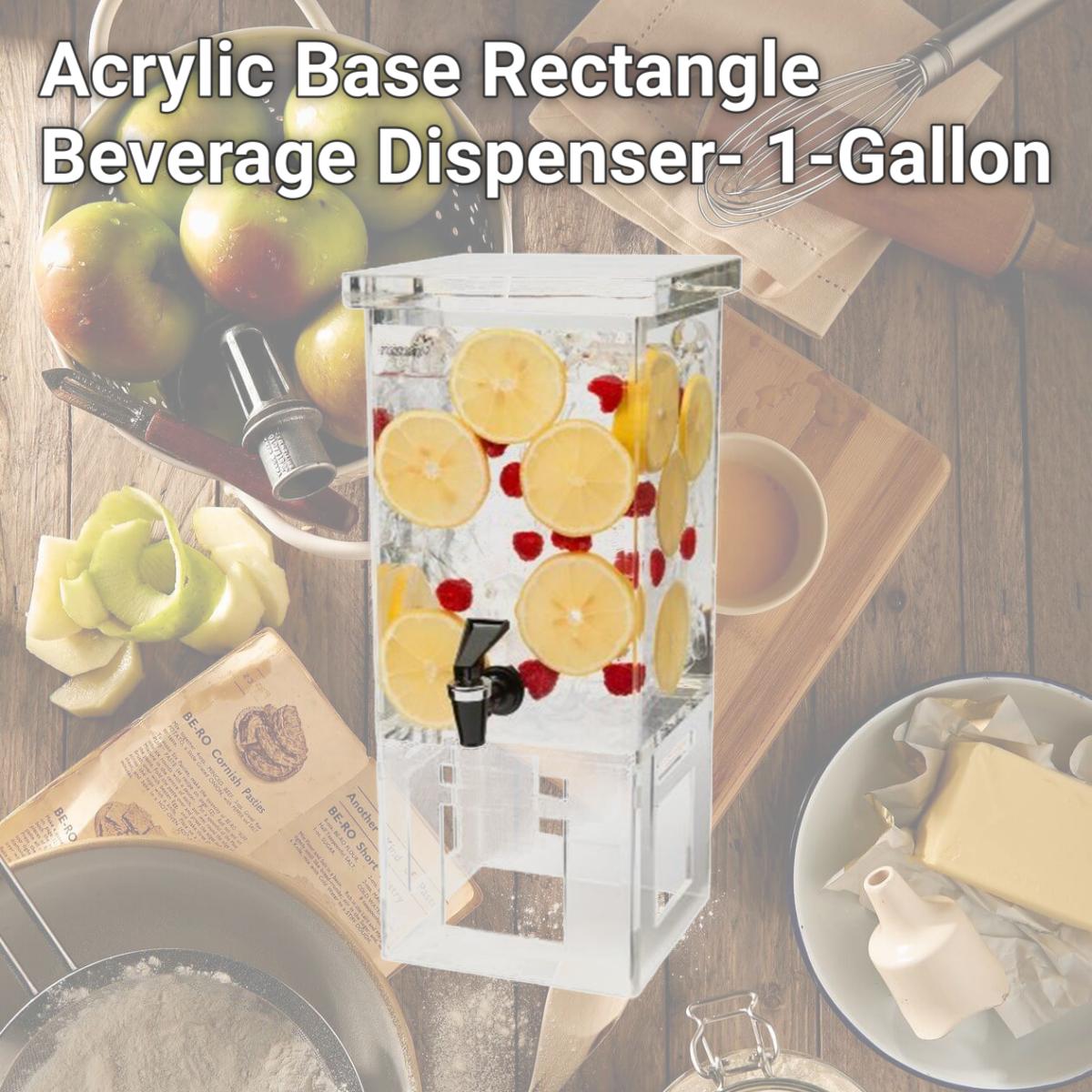 Picture of Rosseto Serving Solutions LD106 Acrylic Base Rectangle Beverage Dispenser- 1-Gallon