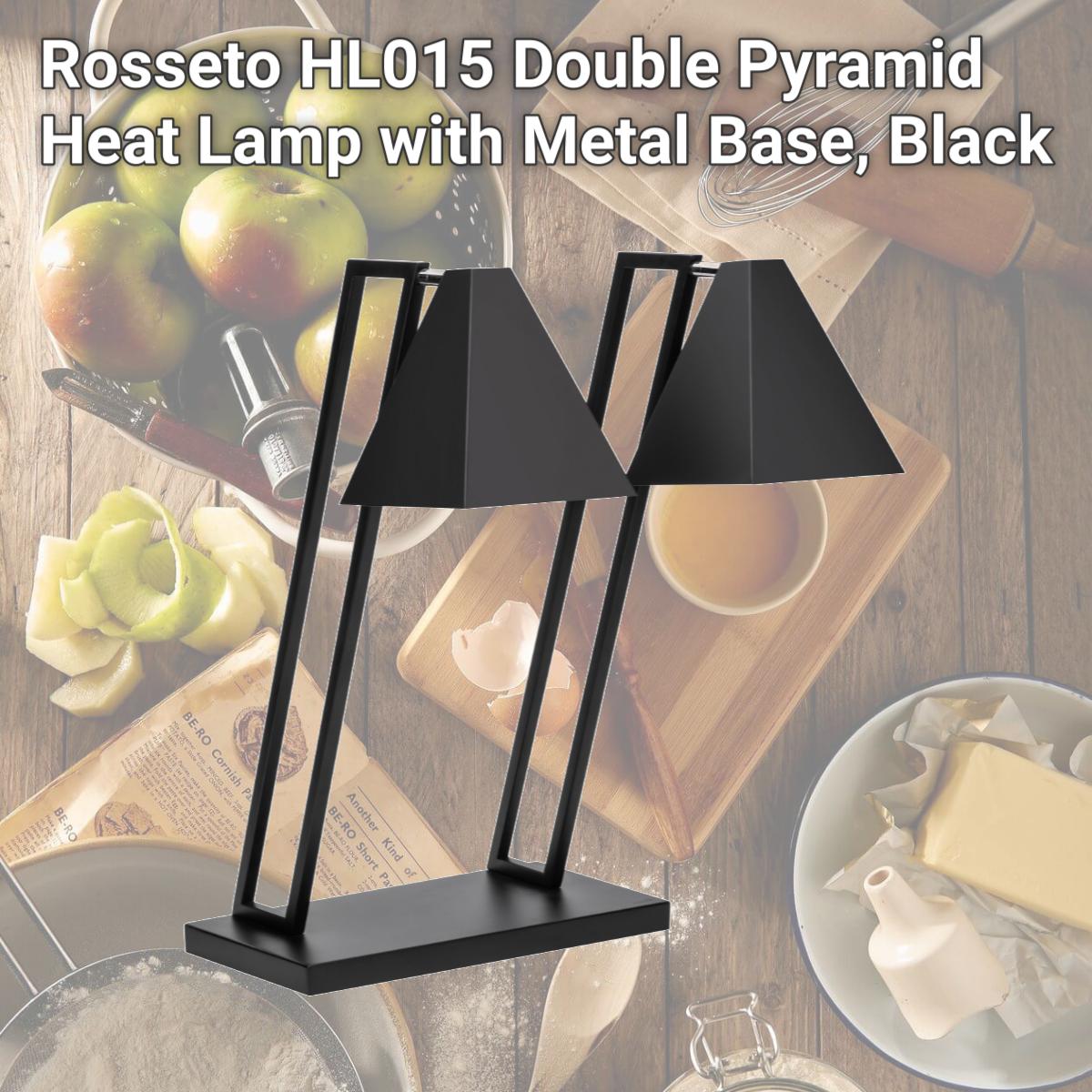 Picture of Rosseto HL015 Double Pyramid Heat Lamp with Metal Base, Black