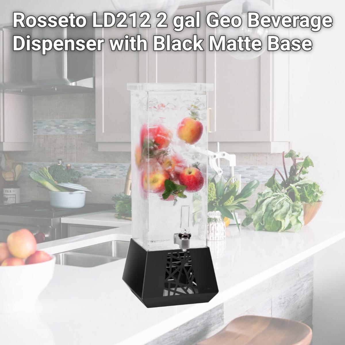 Picture of Rosseto LD212 2 gal Geo Beverage Dispenser with Black Matte Base