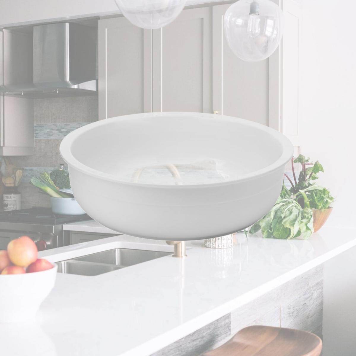 Picture of Rosseto CP103 4.75 qt. Homestyle Porcelain Food Pan for Chafing Induction Pot, White