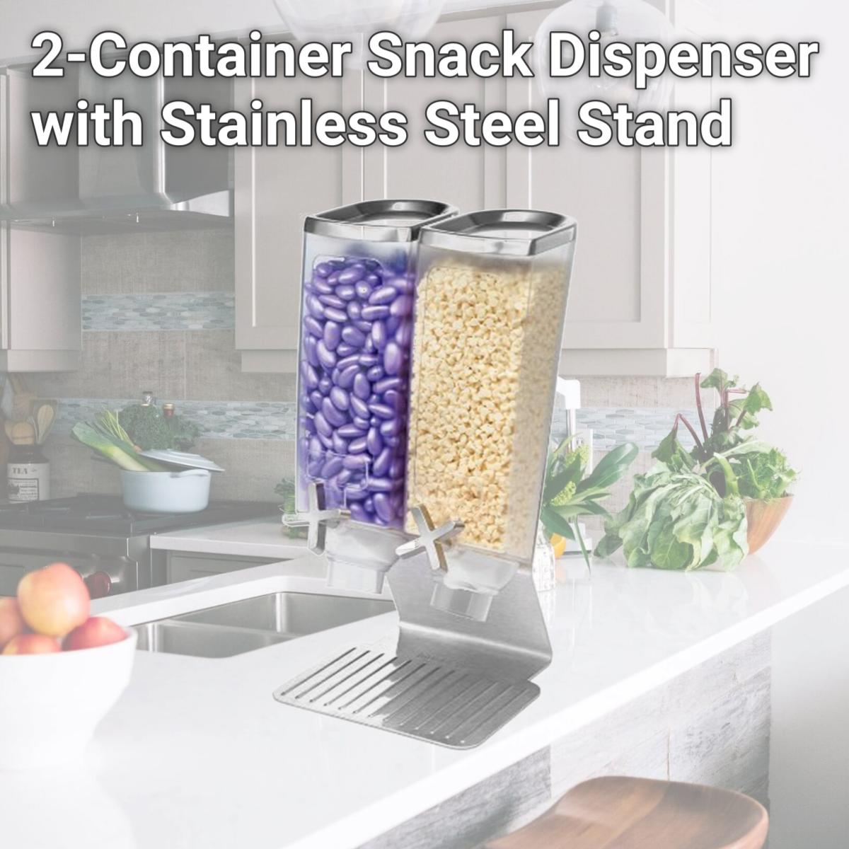 Picture of Rosseto Serving Solutions EZ514 2-Container Snack Dispenser with Stainless Steel Stand