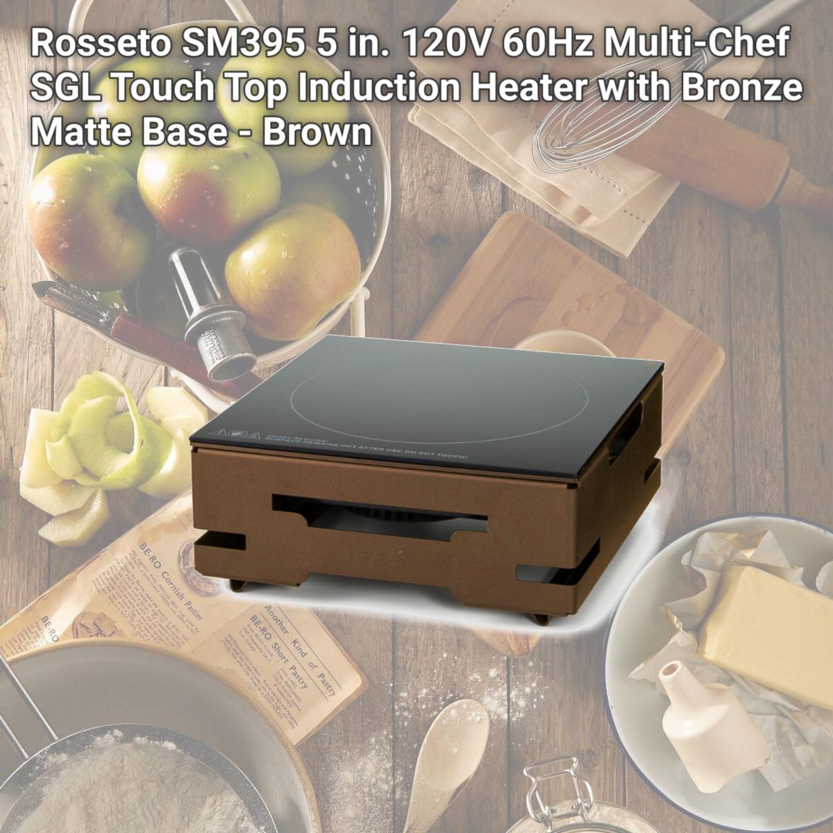 Picture of Rosseto SM395 5 in. 120V 60Hz Multi-Chef SGL Touch Top Induction Heater with Bronze Matte Base - Brown