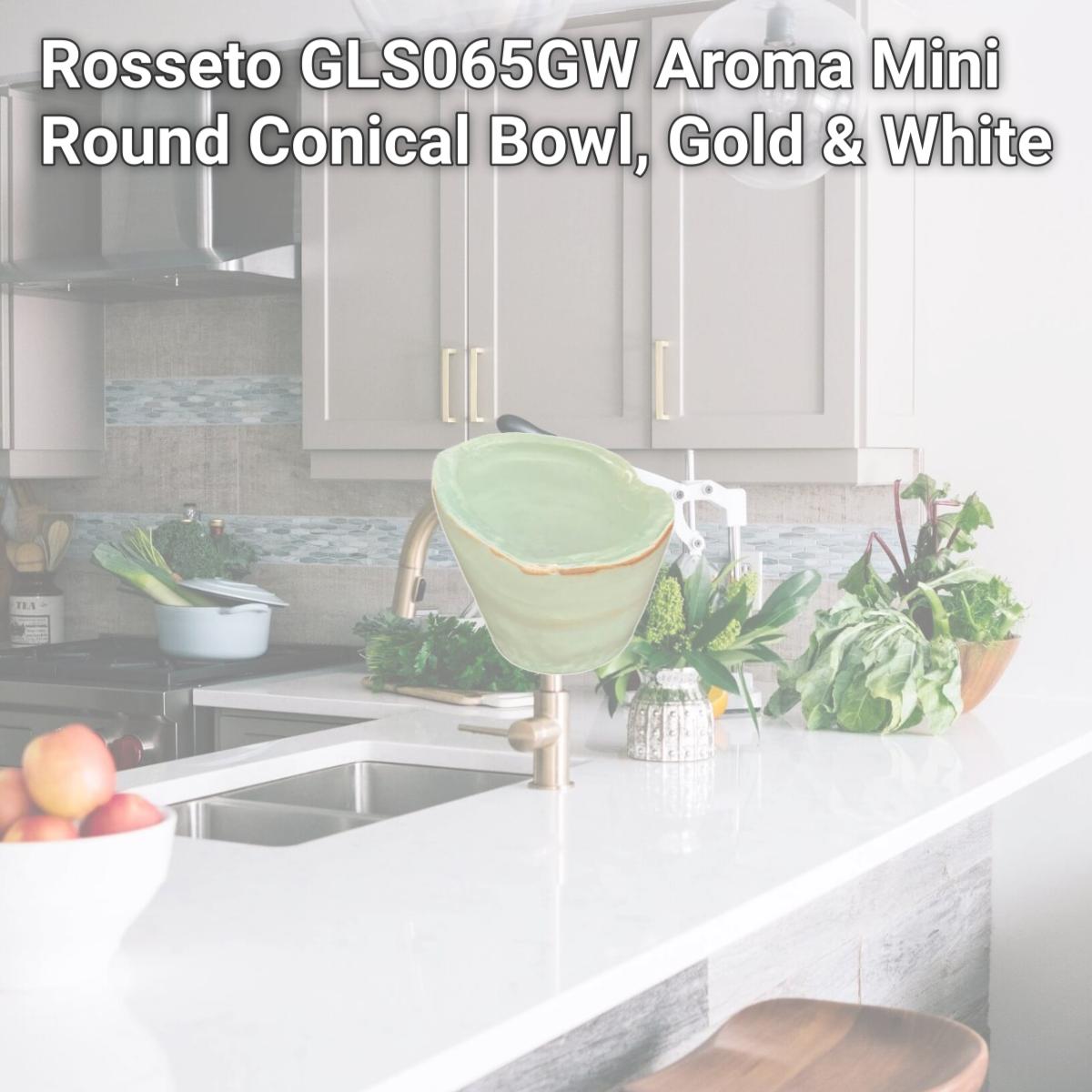 Picture of Rosseto GLS065GW Aroma Mini Round Conical Bowl, Gold & White