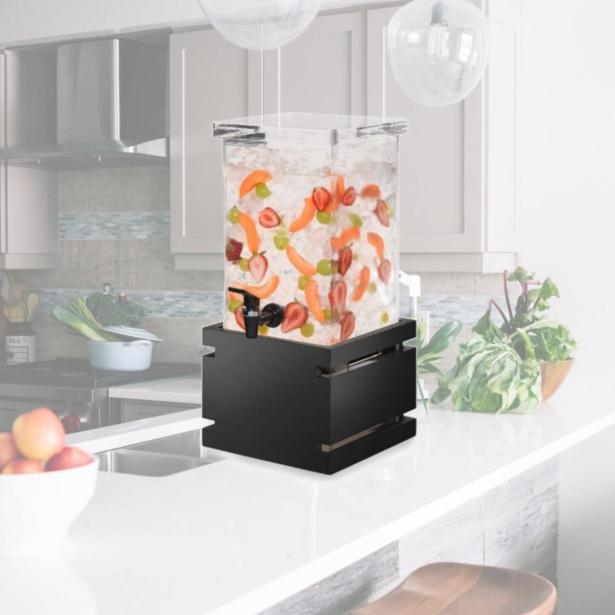 Picture of Rosseto Serving Solutions LD122 Beverage Dispenser with Black Gloss Bamboo Base