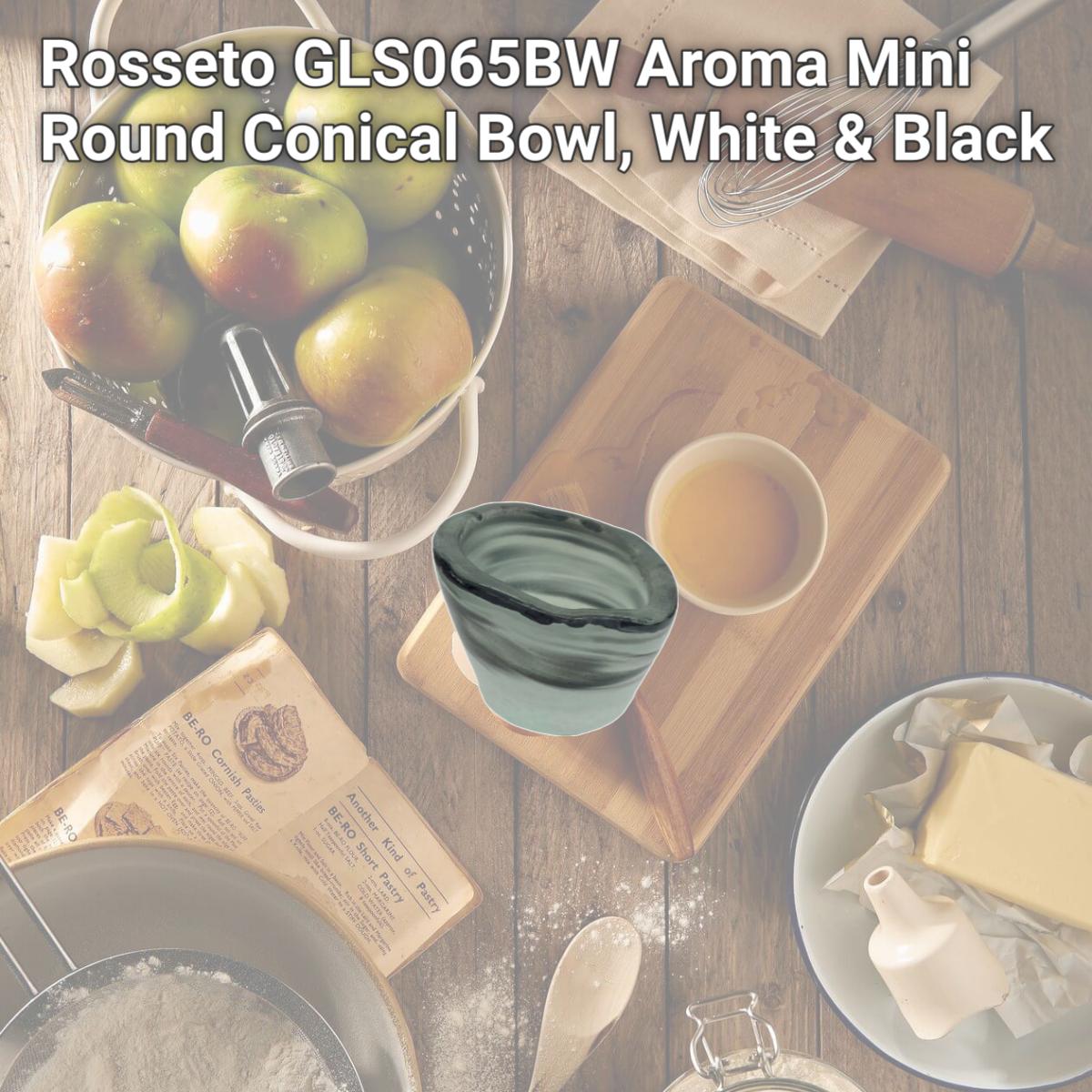 Picture of Rosseto GLS065BW Aroma Mini Round Conical Bowl, White & Black