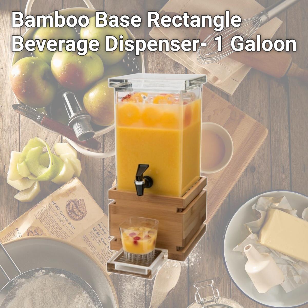 Picture of Rosseto Serving Solutions LD116 Bamboo Base Rectangle Beverage Dispenser- 1 Galoon