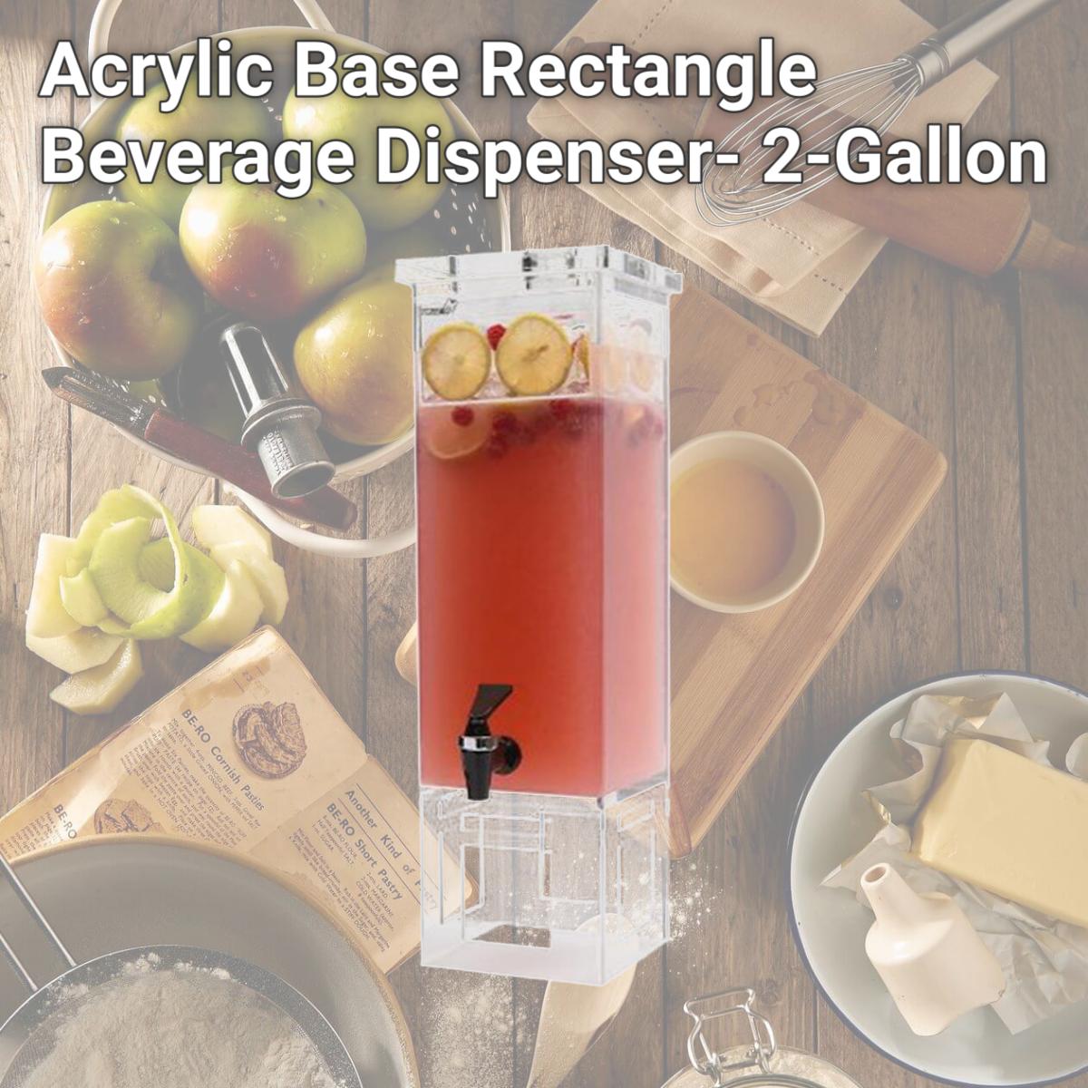 Picture of Rosseto Serving Solutions LD111 Acrylic Base Rectangle Beverage Dispenser- 2-Gallon