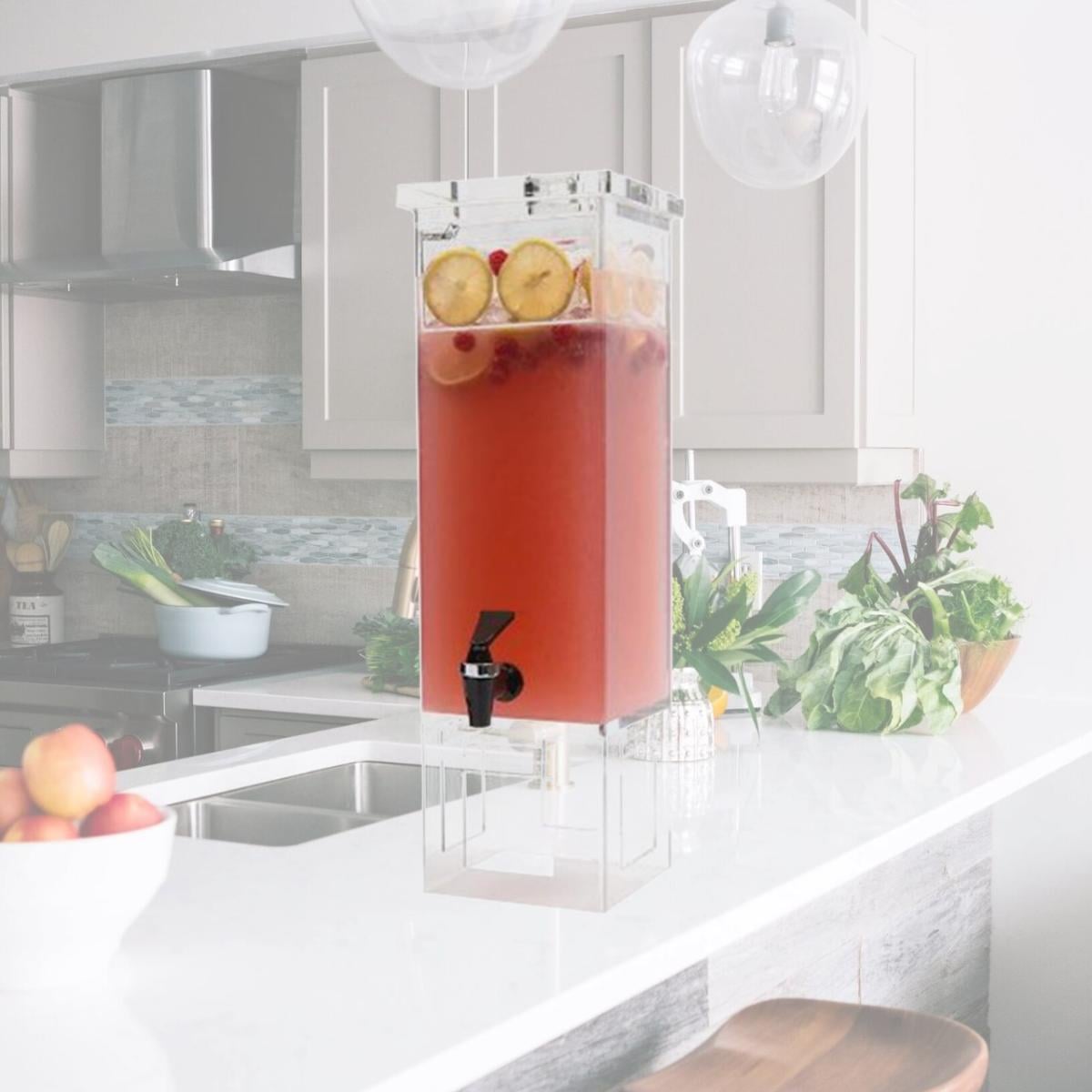 Picture of Rosseto Serving Solutions LD111 Acrylic Base Rectangle Beverage Dispenser- 2-Gallon