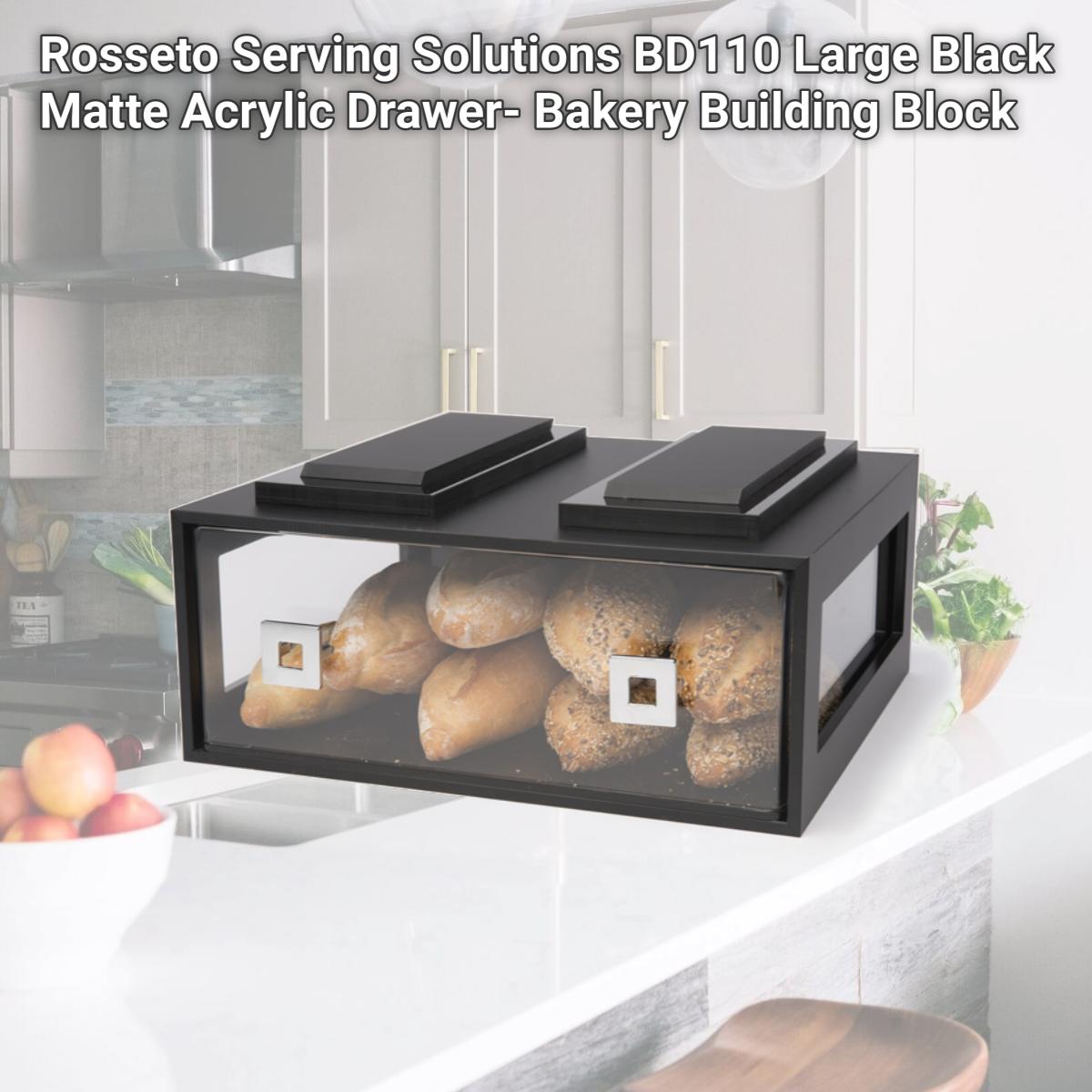 Picture of Rosseto Serving Solutions BD110 Large Black Matte Acrylic Drawer- Bakery Building Block