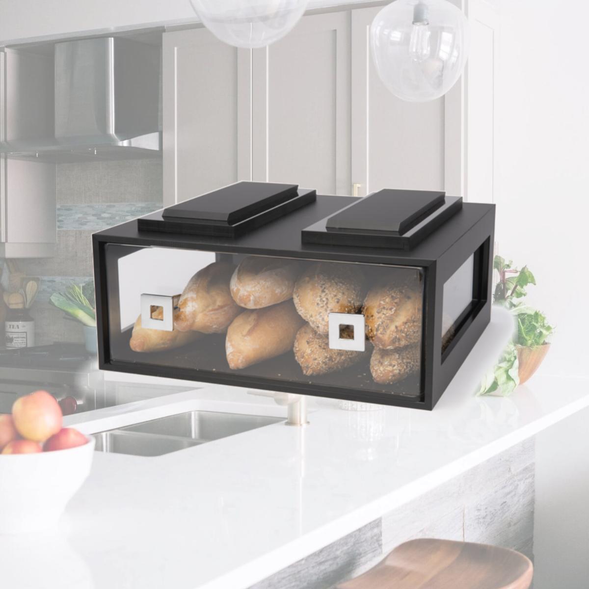 Picture of Rosseto Serving Solutions BD110 Large Black Matte Acrylic Drawer- Bakery Building Block