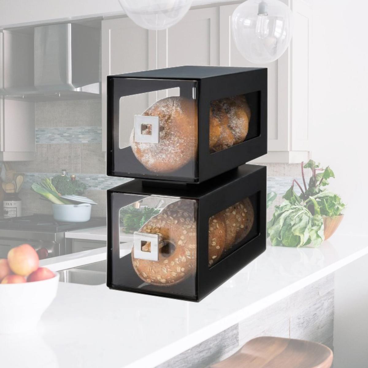 Picture of Rosseto Serving Solutions BD101 2-Tier Black Matte Bakery Column Display Stand
