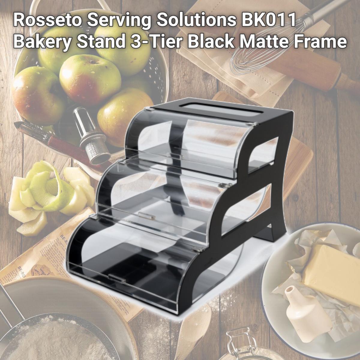 Picture of Rosseto Serving Solutions BK011 Bakery Stand 3-Tier Black Matte Frame
