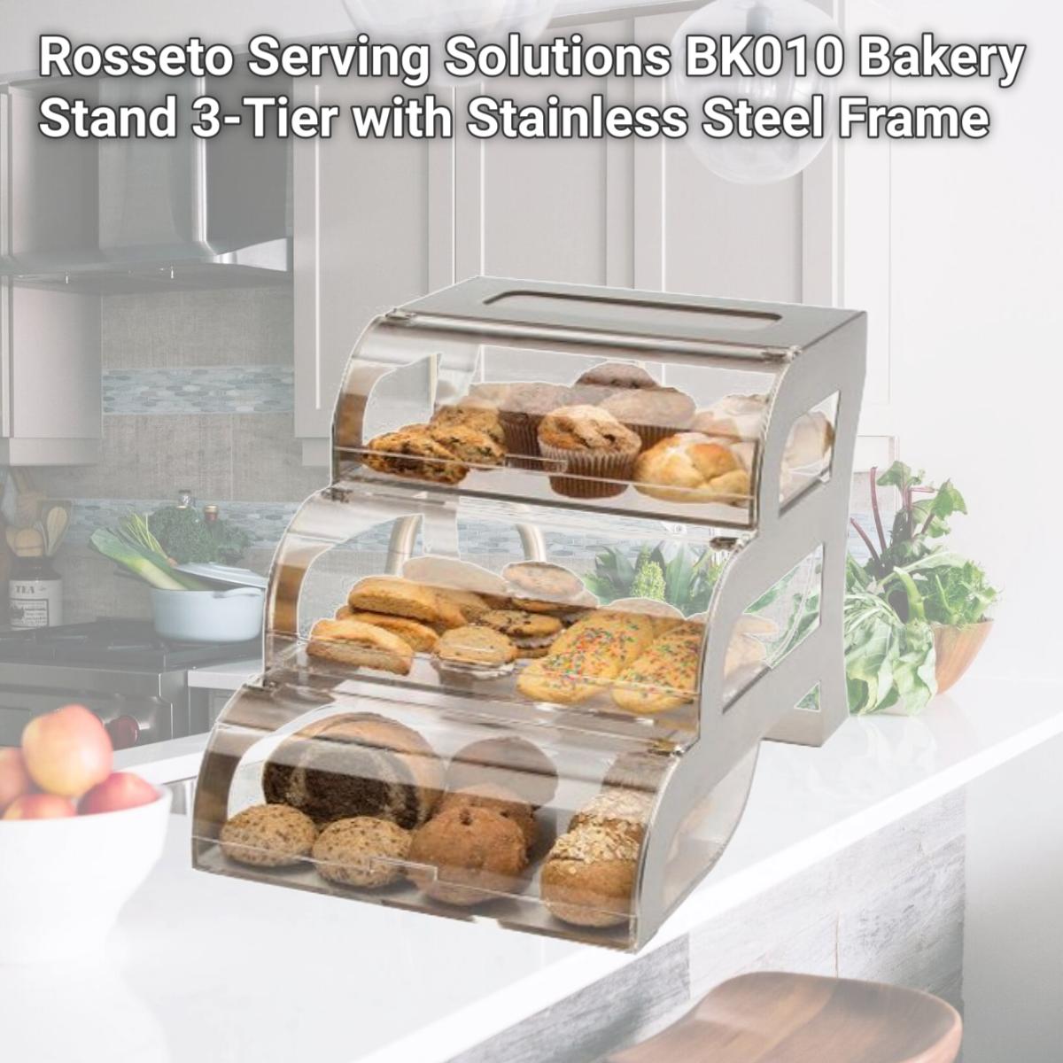 Picture of Rosseto Serving Solutions BK010 Bakery Stand 3-Tier with Stainless Steel Frame