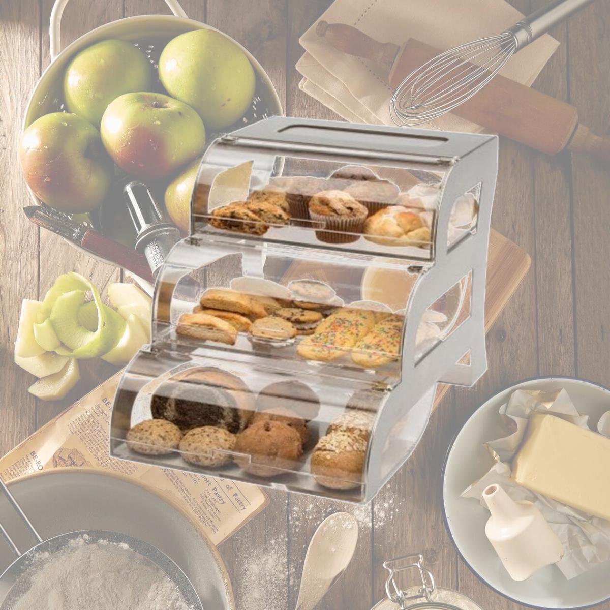 Picture of Rosseto Serving Solutions BK010 Bakery Stand 3-Tier with Stainless Steel Frame