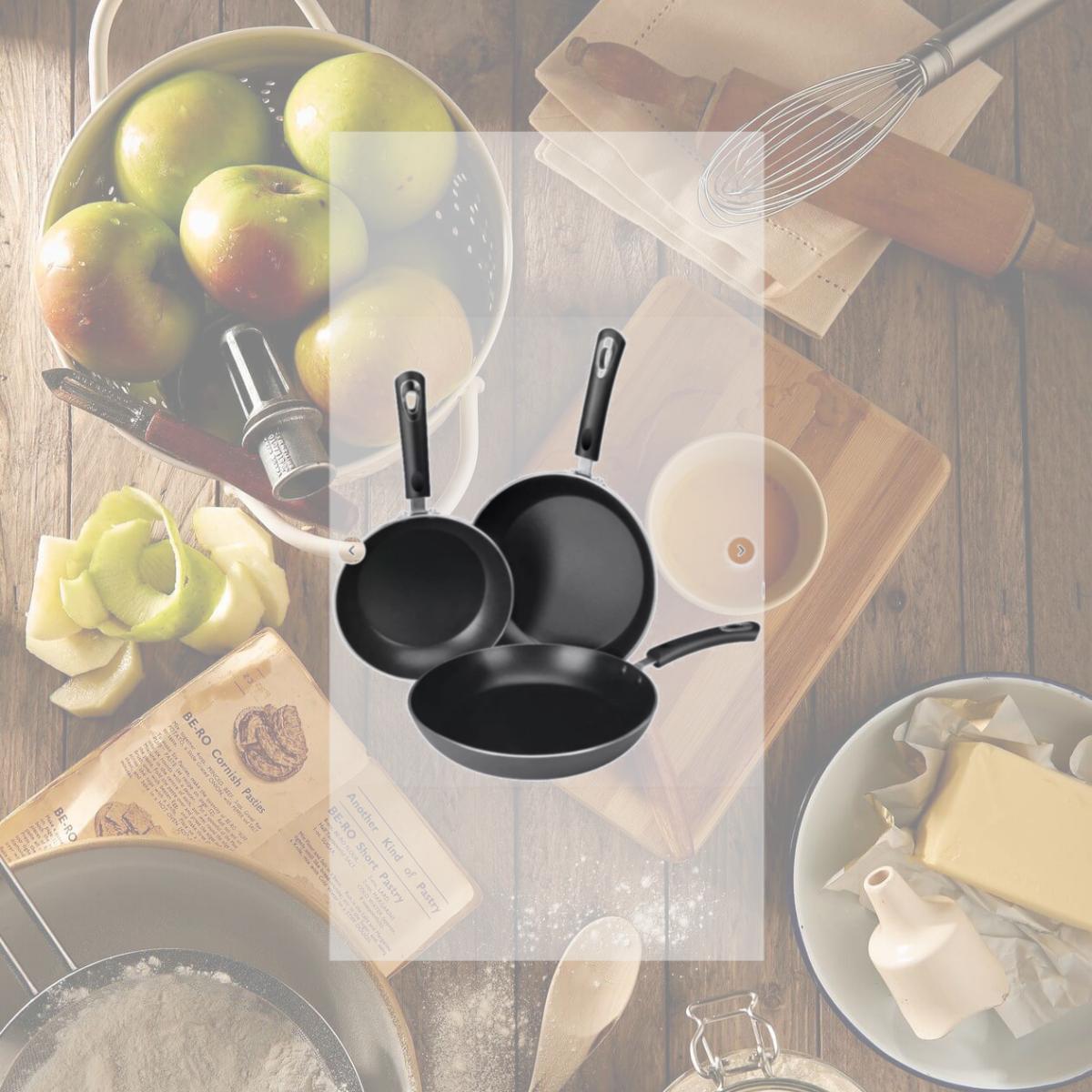 Picture of Utopia 30 3 Piece Nonstick Frying Pan Induction Bottom 8' 9.5' 11 inch Set Utopia Kitchen