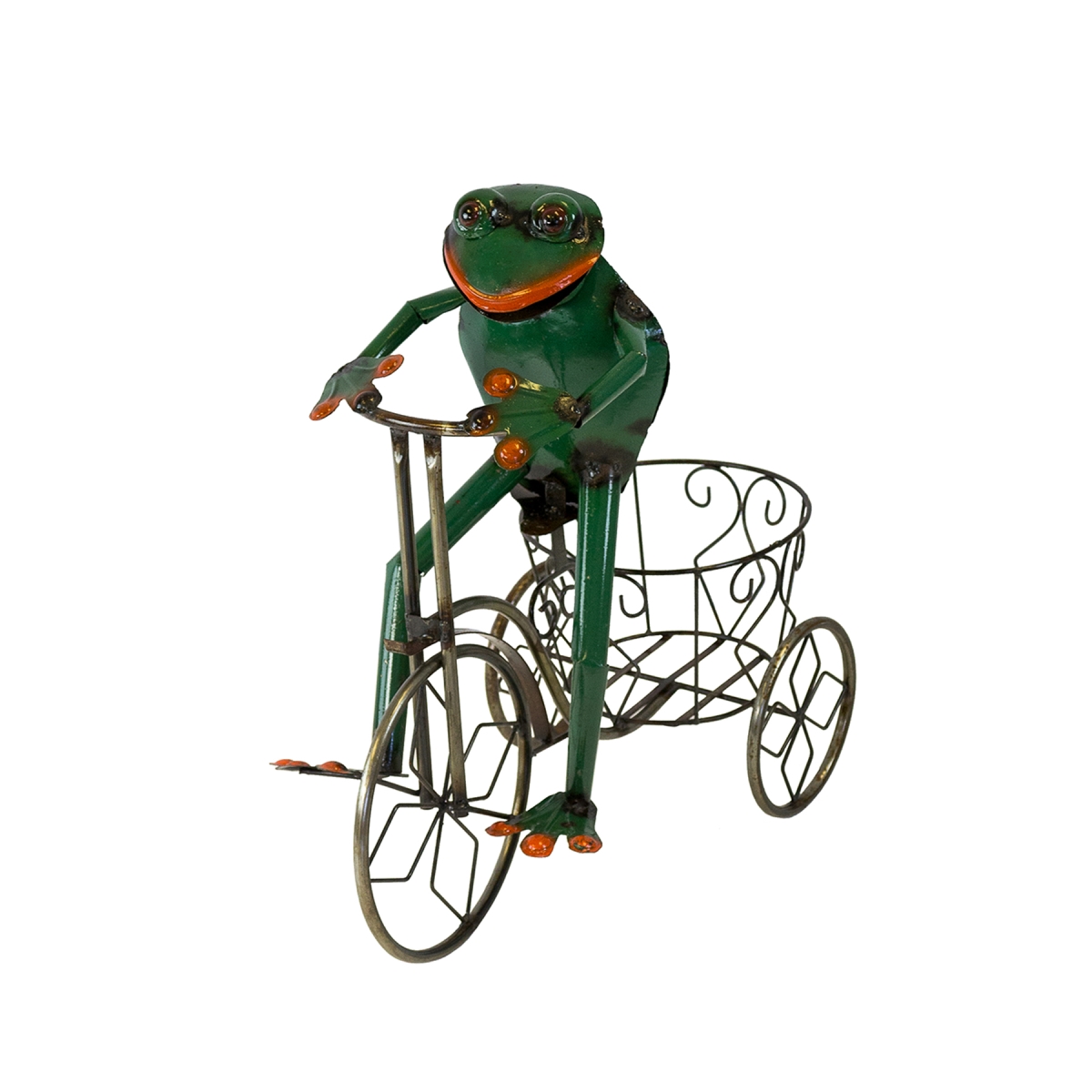100553 Frog On Tricycle Planter