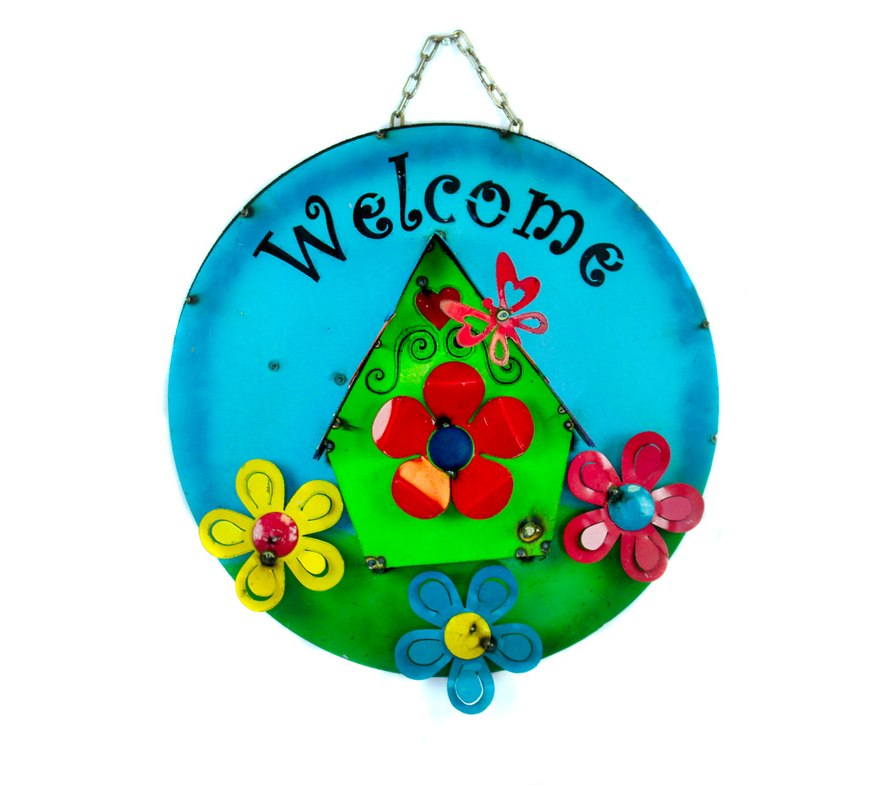 100827 Welcome With House Round Sign