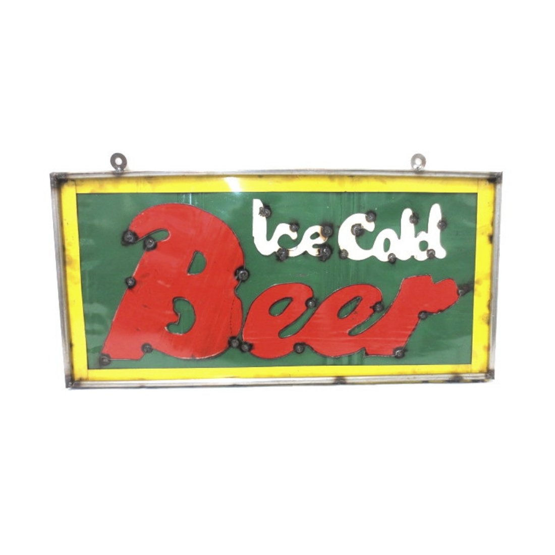 10050 Ice Cold Beer With Frame Sign