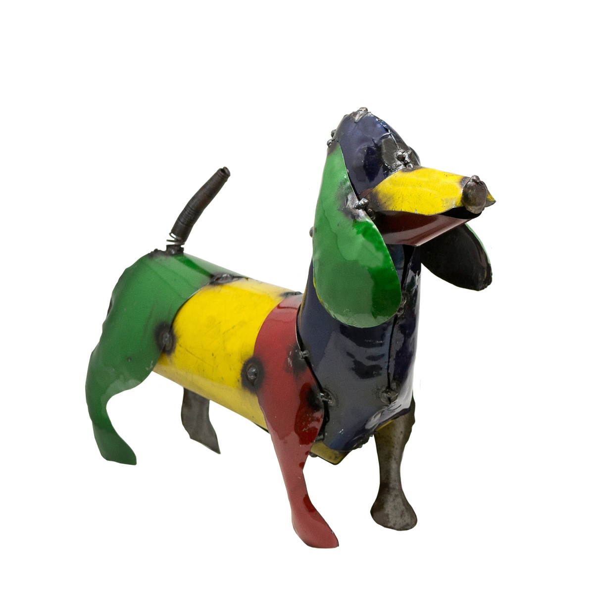 10083 Metal Weiner Dog Figurine - Multi Color