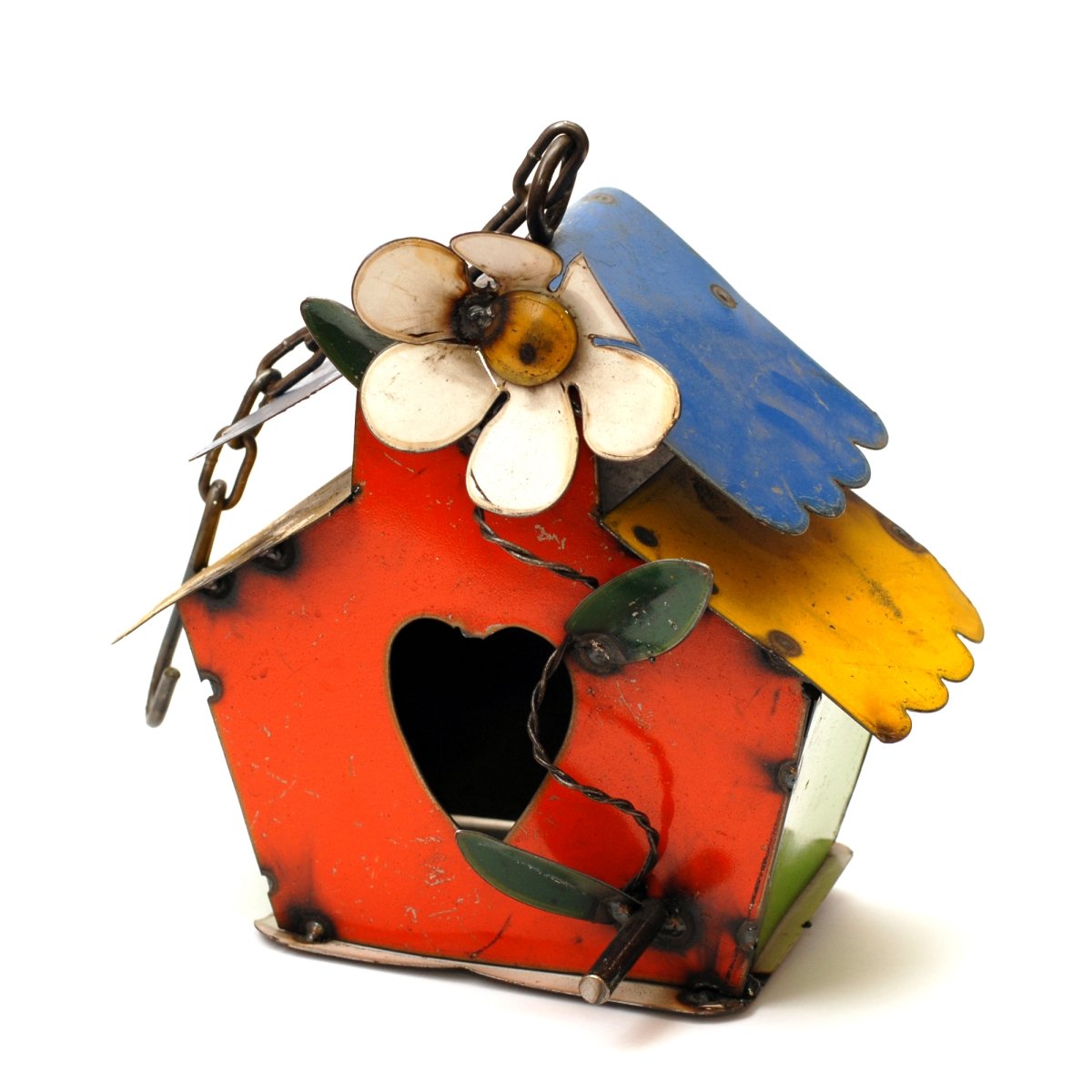10174 Hanging Bird House Double Roof Figurine - Small