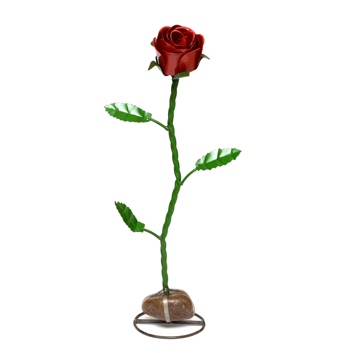 10210 Rose With Rock Base For Figurine Decor