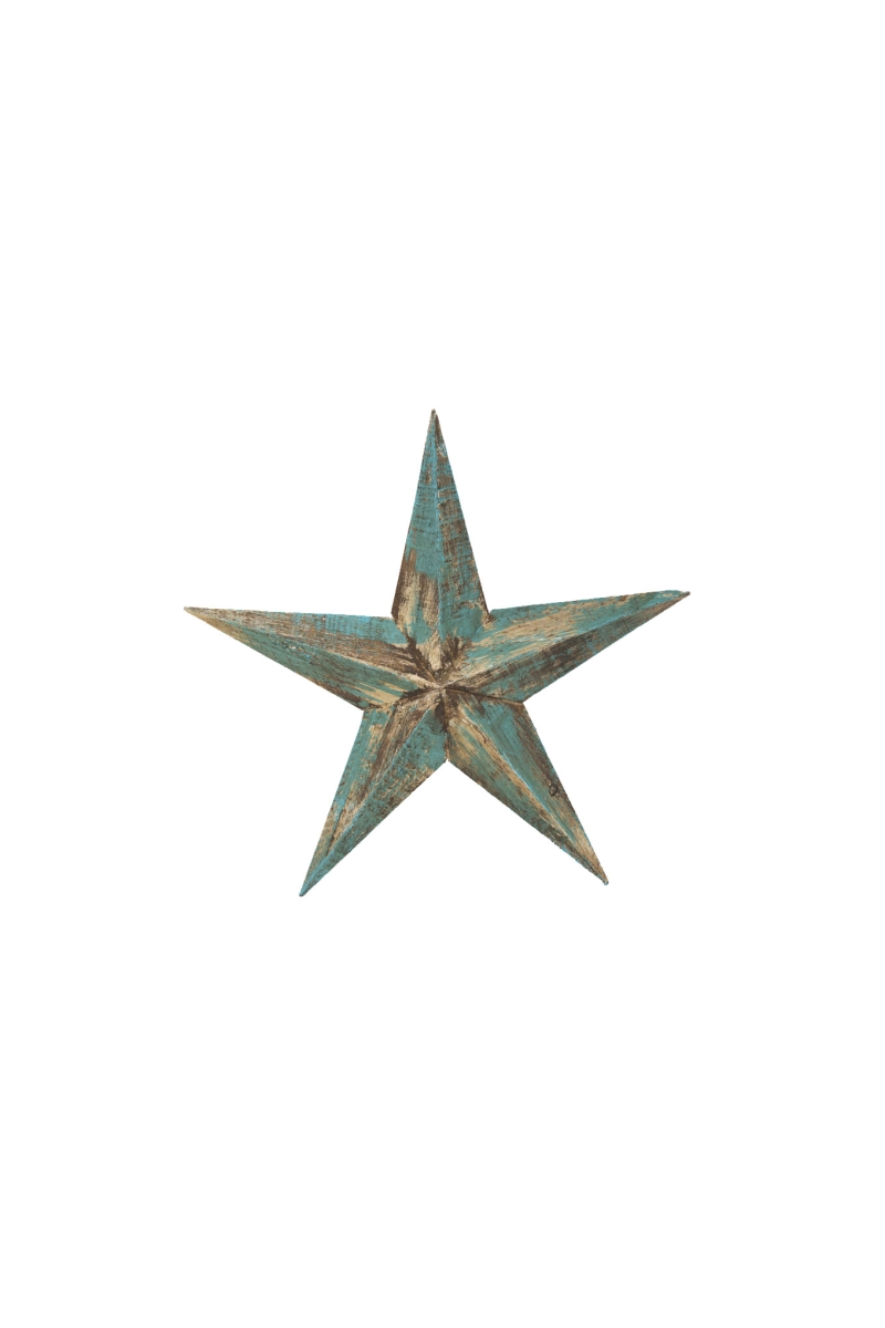 12331 Wood Star For Decor - Turquoise