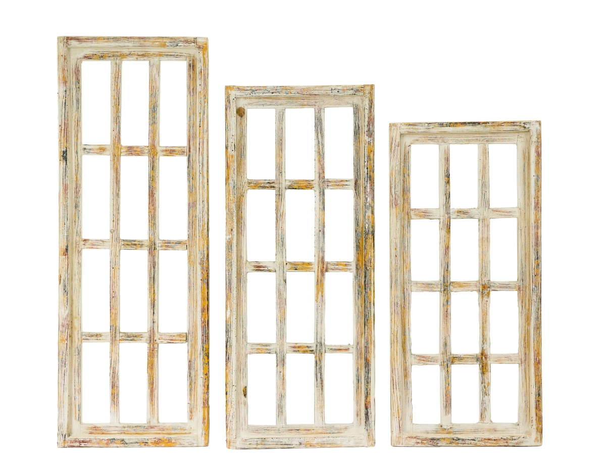 12454 Square Windows Wall Accent - Set Of 3
