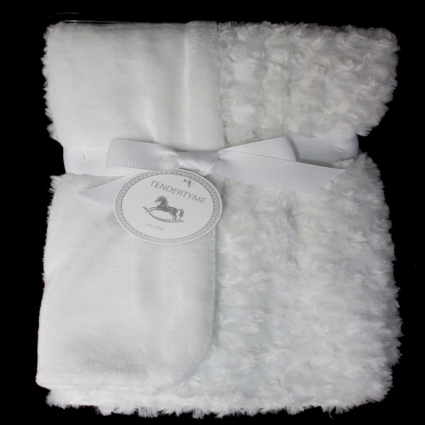 1791 Curly Plush Blanket, White