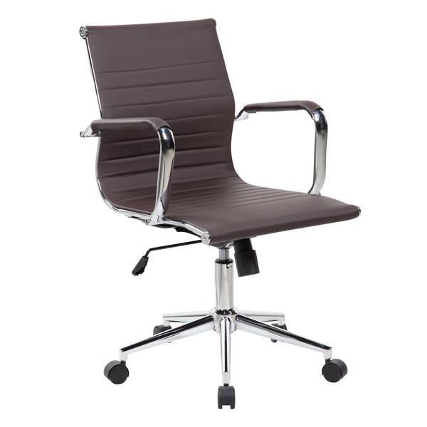 Rta-4602-ch Modern Medium Back Executive Office Chair, Chocolate - 35-39.5 X 23 X 23 In.