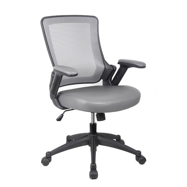 Rta-8030-gry 19-23.5 In. Mid-back Mesh Task Office Chair With Height Adjustable Arms, Gray