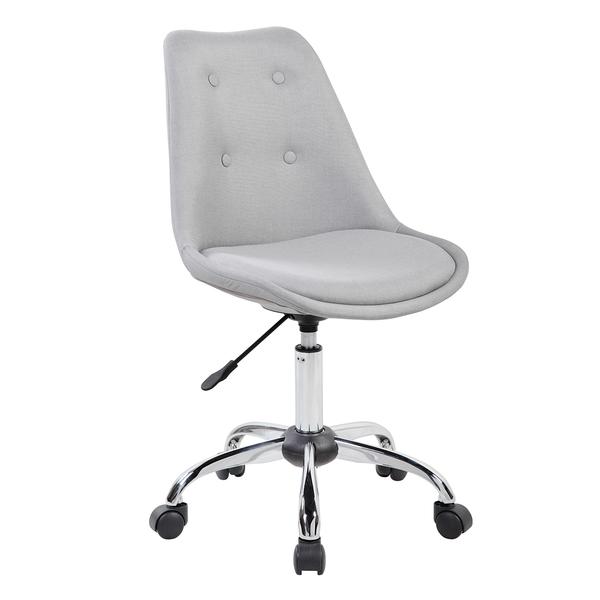 Rta-k460-gry Armless Task Chair With Buttons, Gray - 33.5-38.75 X 20 X 21.25 In.