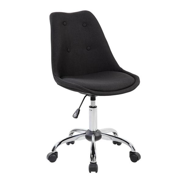 Rta-k460-bk Armless Task Chair With Buttons, Black - 33.5-38.75 X 20 X 21.25 In.
