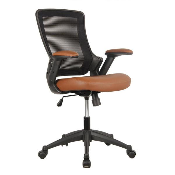 Rta-8030-brn 19-23.5 In. Mid-back Mesh Task Office Chair With Height Adjustable Arms, Brown