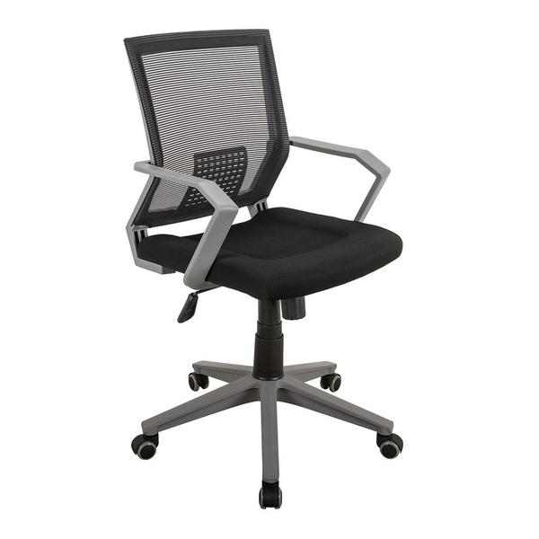 Rta-2918-bk Rolling Mesh Office Task Chair With Arms & Wheels, Black - 35.5-39.25 X 23.25 X 22 In.