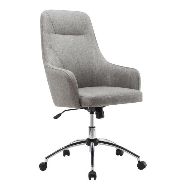Rta-1005-gry Comfy Height Adjustable Rolling Office Desk Chair With Wheels, Grey - 41-44 X 25.5 X 27.5 In.