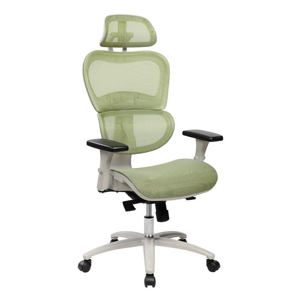 Rta-5004-grn High Back Mesh Office Executive Chair With Neck Support, Green - 47.75-51.5 X 27.5 X 27.75 In.