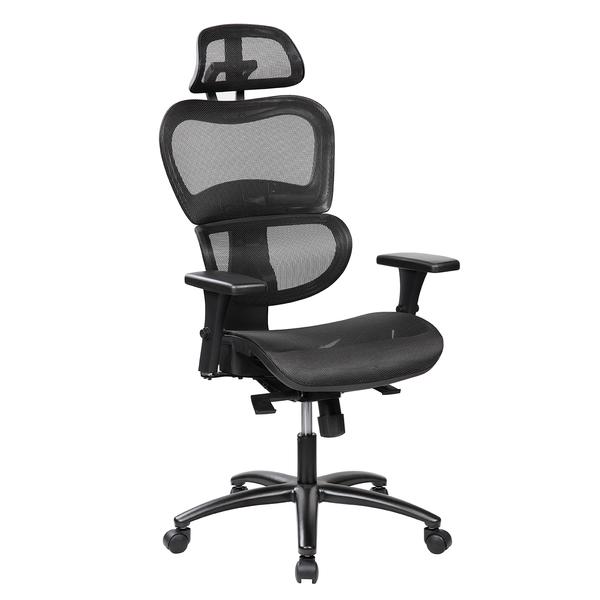 Rta-5004-bk High Back Mesh Office Executive Chair With Neck Support, Black - 47.75-51.5 X 27.5 X 27.75 In.