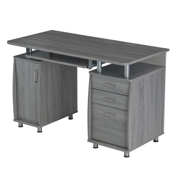 Rta-4985-gry Complete Workstation Computer Desk With Storage, Grey - 30 X 47.5 X 24 In.