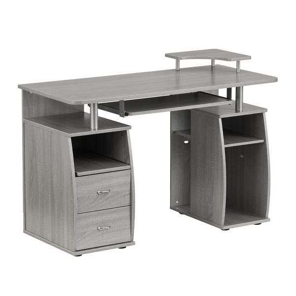 Rta-8211-gry Complete Computer Workstation Desk With Storage, Gray - 33.5 X 47.25 X 21.5 In.