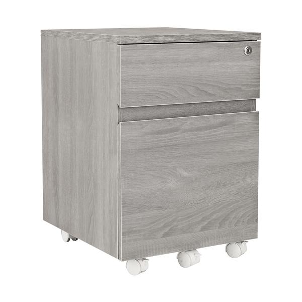Rta-s18-gry Rolling Two Drawer Vertical Filing Cabinet With Lock & Storage, Grey - 22.75 X 15.75 X 17.75 In.