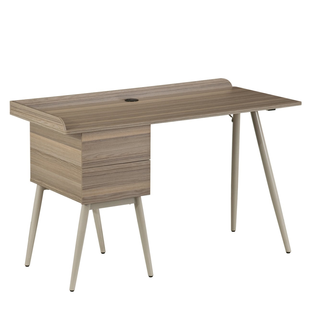 Rta-2338-nat Modern Desk With Drawers, Natural