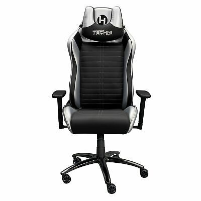 Rta-ts62c-sil Ergonomic Racing Style Gaming Chair, Silver
