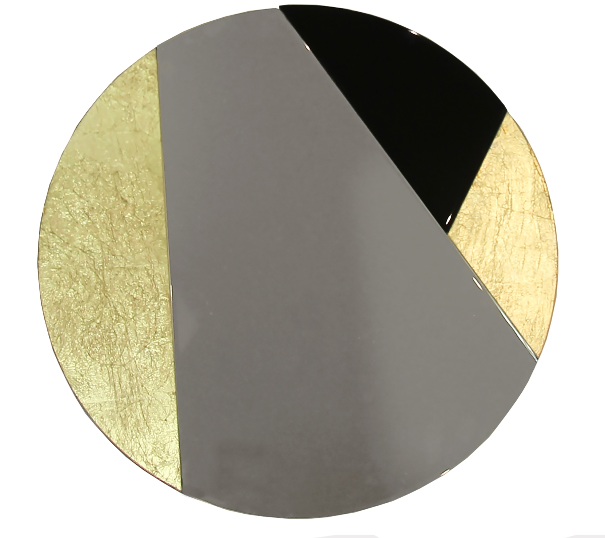 5215 Cracked Foil Wall Mirror, Black & Gold