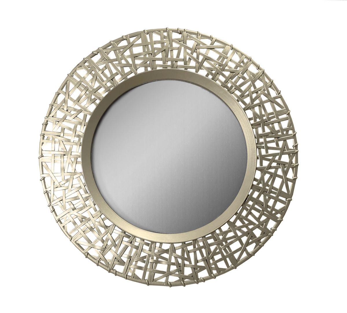 5230 Abstract Round Decorative Mirror, Gold