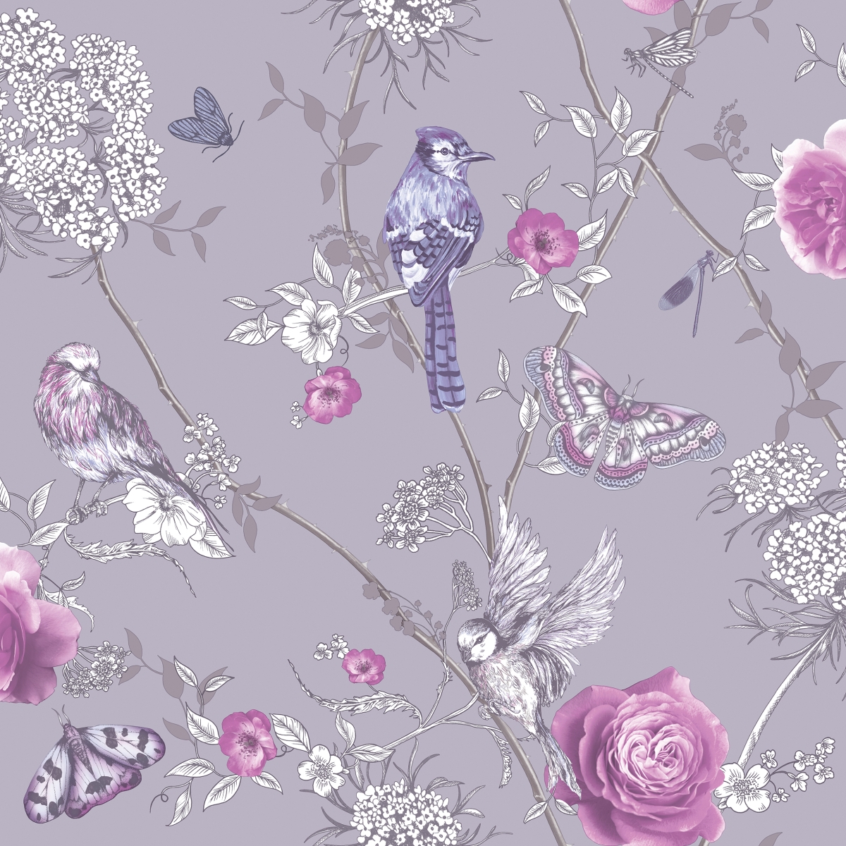 692404 Paradise Garden Wallpaper, Lilac