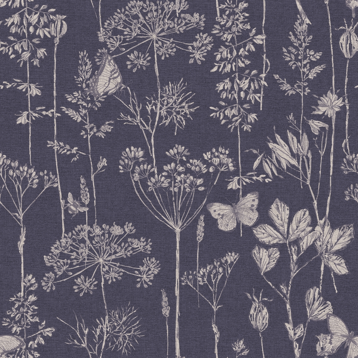 904108 Meadow Floral Non-woven Wallpaper, Indigo