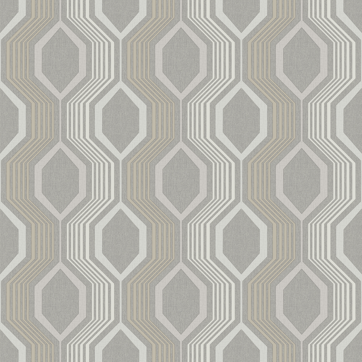 904907 Hexagon Non-woven Wallpaper, Grey
