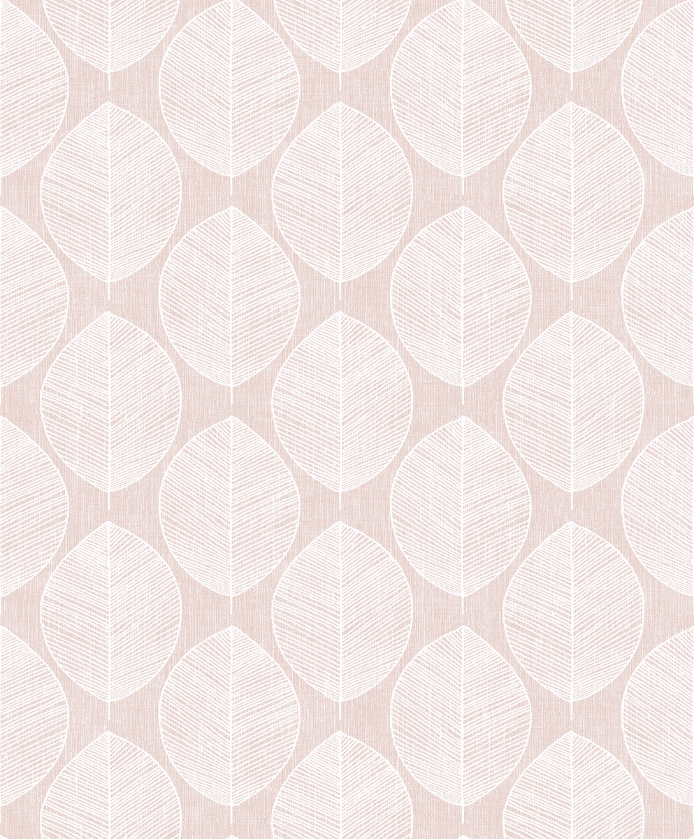 908200 Scandi Leaf Wallpaper, Pink