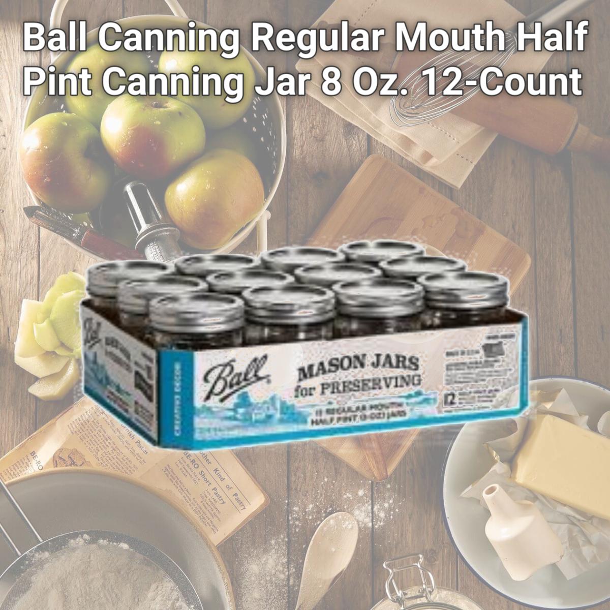 Picture of Ball Canning Regular Mouth Half Pint Canning Jar 8 Oz. 12-Count
